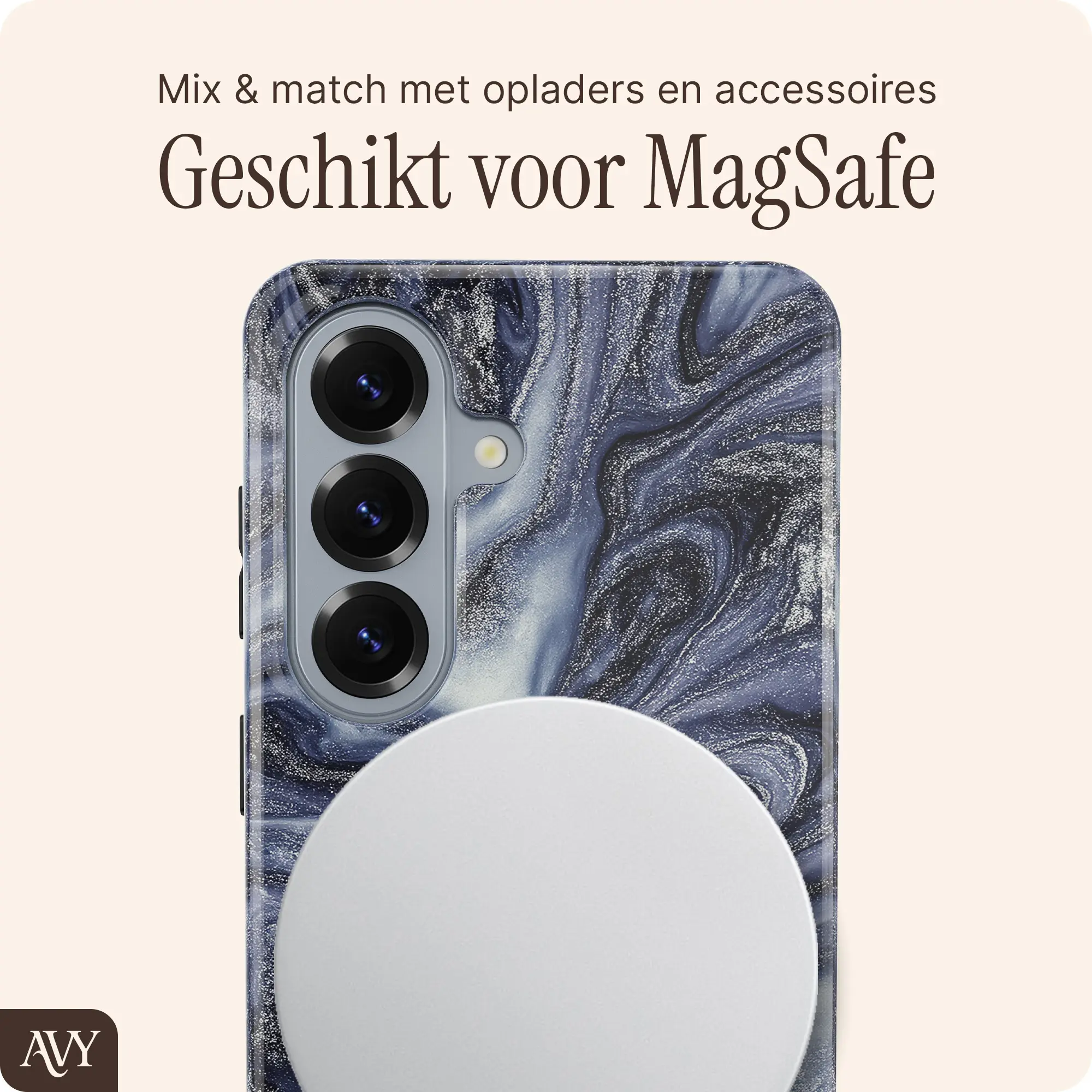 AVY Samsung Galaxy S26 MagSafe Hoesje met Koord (32CM) Obscura Blue afbeelding 8