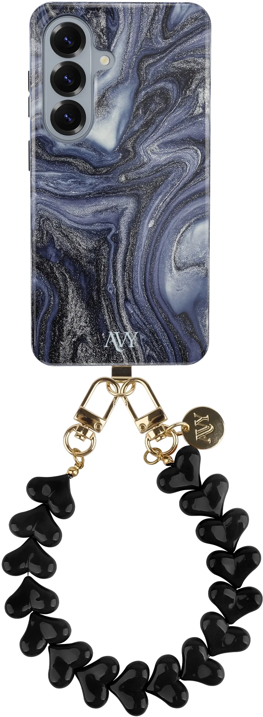 AVY Samsung Galaxy S26 MagSafe Hoesje met Koord (30CM) Marmer Hearts afbeelding 1