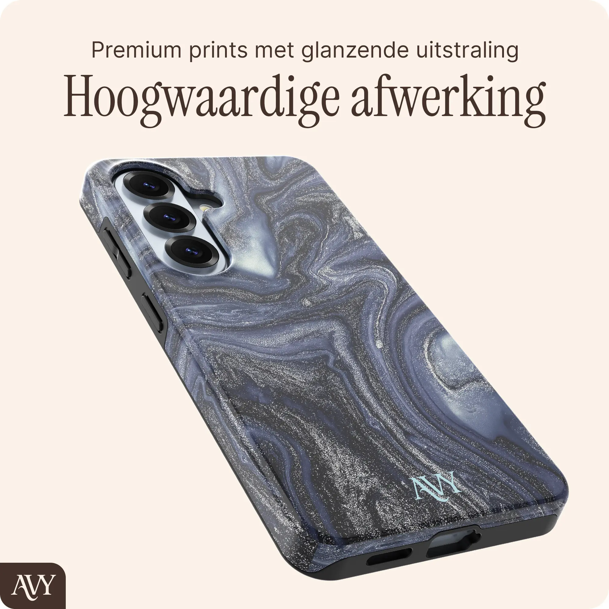 AVY Samsung Galaxy S26 Plus MagSafe Hoesje met Koord (30CM) Marmer Hearts afbeelding 7