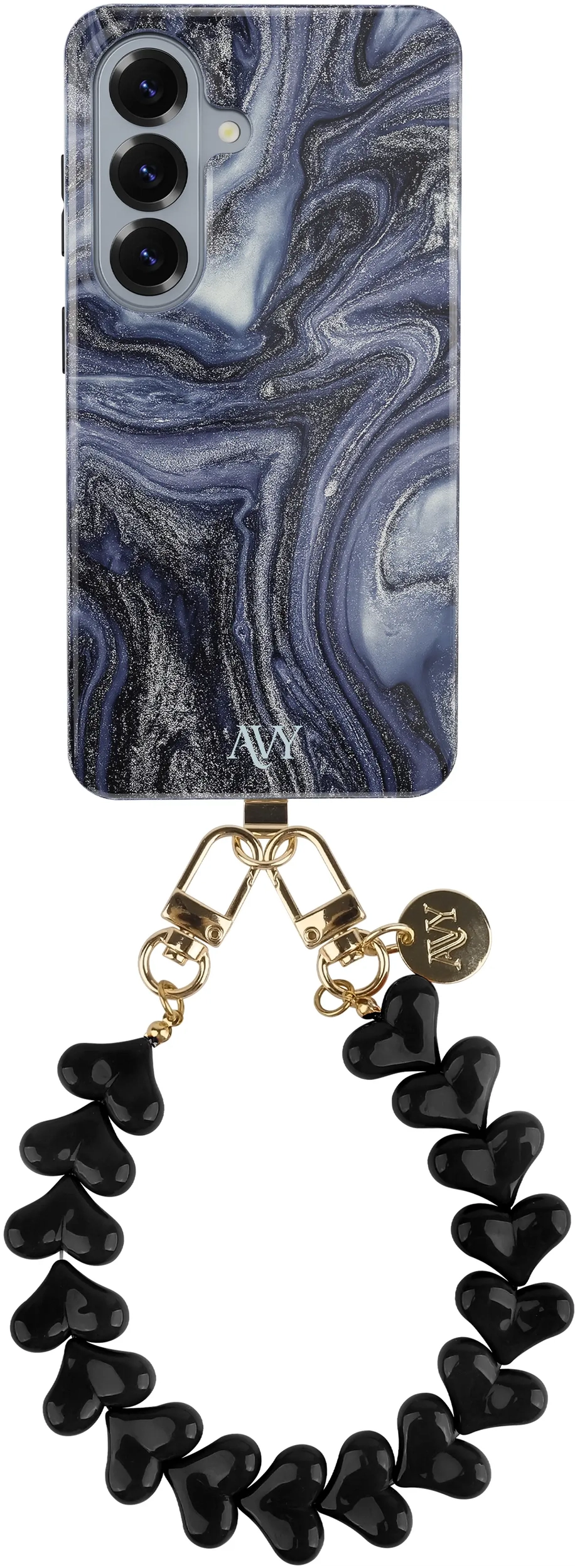 AVY Samsung Galaxy S26 Plus MagSafe Hoesje met Koord (30CM) Marmer Hearts afbeelding 1