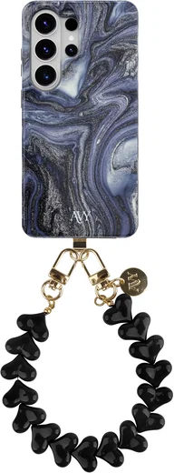 AVY Samsung Galaxy S26 Ultra MagSafe Hoesje met Koord (30CM) Marmer Hearts afbeelding 1