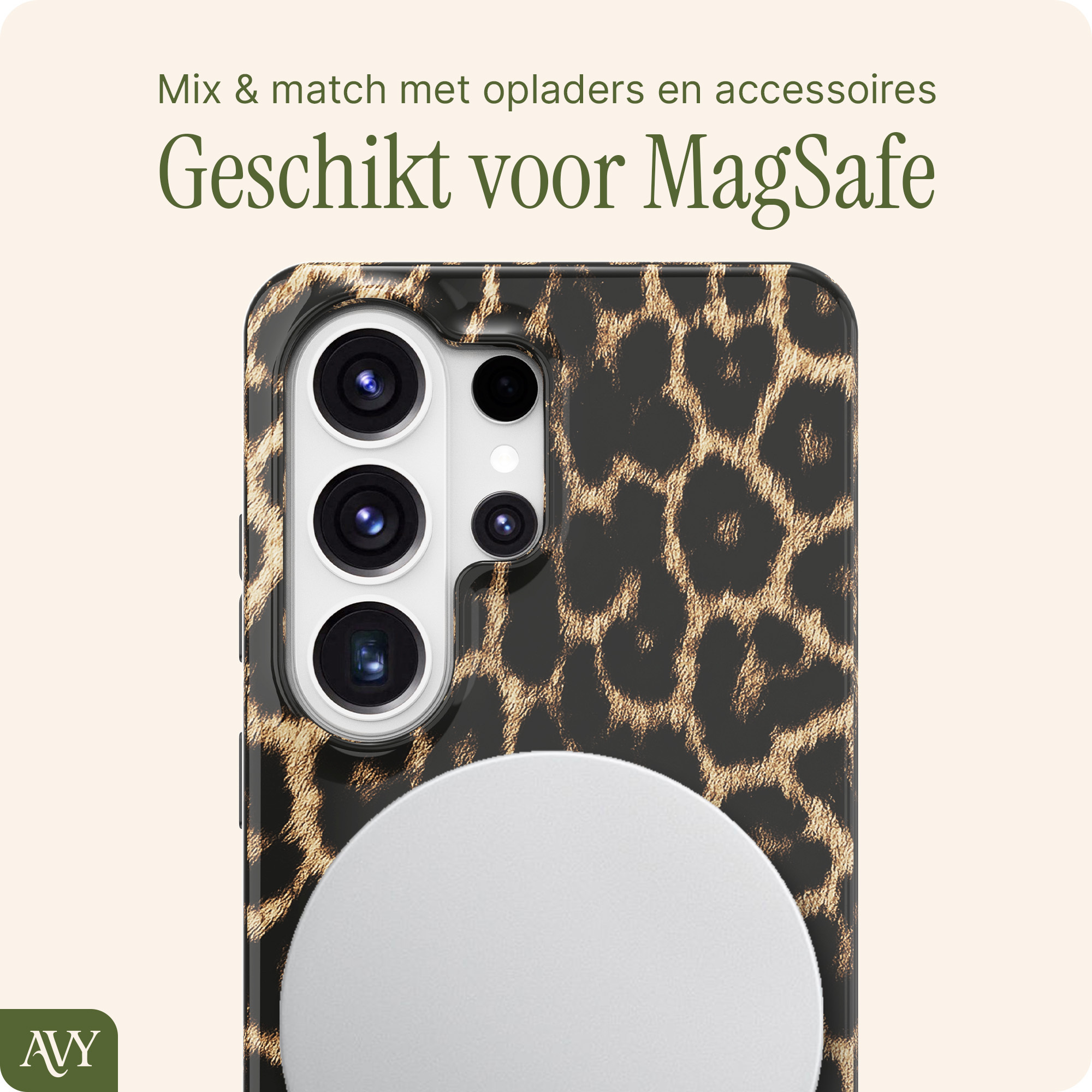 AVY Samsung Galaxy S26 Ultra MagSafe Hoesje met Koord (30CM) Panther Hearts afbeelding 8