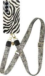 AVY Samsung Galaxy S26 MagSafe Hoesje met Koord (130CM) Serengeti Zebra afbeelding