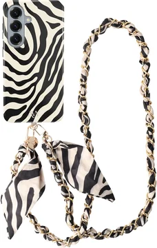 AVY Samsung Galaxy S26 MagSafe Hoesje met Koord (120CM) Serengeti Zebra
