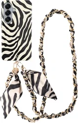 AVY Samsung Galaxy S26 MagSafe Hoesje met Koord (120CM) Serengeti Zebra afbeelding