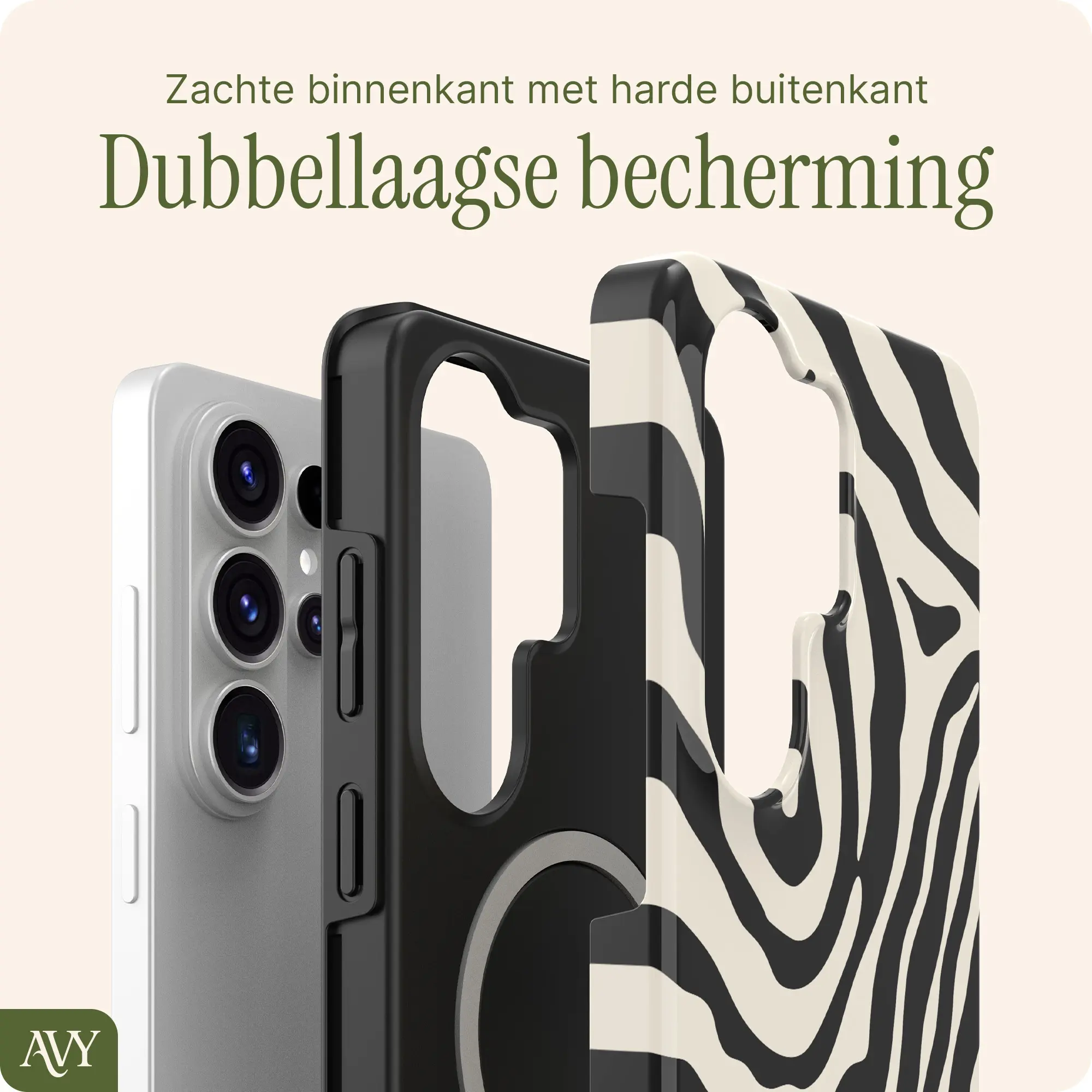 AVY Samsung Galaxy S26 Ultra MagSafe Hoesje met Koord (32CM) Serengeti Zebra afbeelding 7