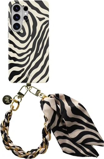 AVY Samsung Galaxy S26 Ultra MagSafe Hoesje met Koord (32CM) Serengeti Zebra afbeelding 1