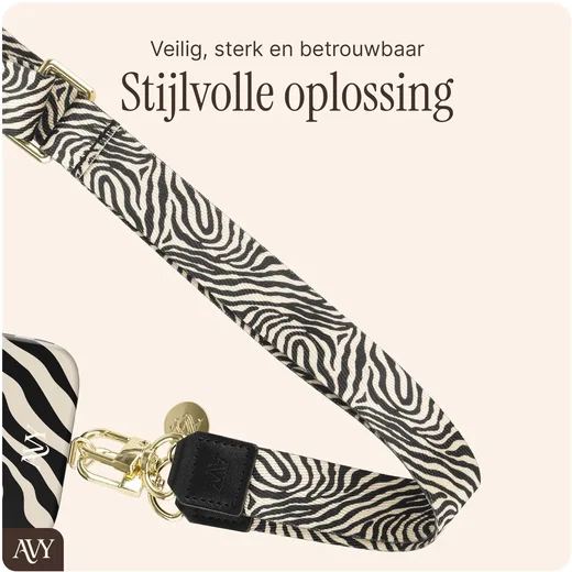 AVY Samsung Galaxy S26 Ultra MagSafe Hoesje met Koord (130CM) Serengeti Zebra afbeelding 9