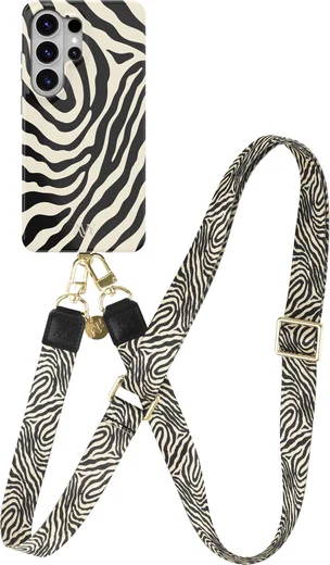 AVY Samsung Galaxy S26 Ultra MagSafe Hoesje met Koord (130CM) Serengeti Zebra afbeelding 1