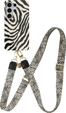 AVY Samsung Galaxy S26 Ultra MagSafe Hoesje met Koord (130CM) Serengeti Zebra