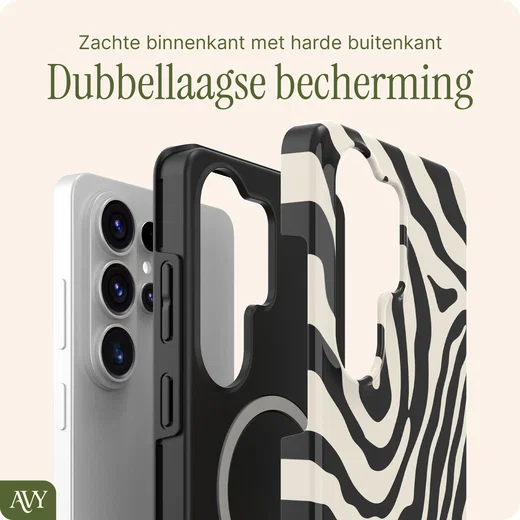 AVY Samsung Galaxy S26 Ultra MagSafe Hoesje met Koord (130CM) Serengeti Zebra afbeelding 7
