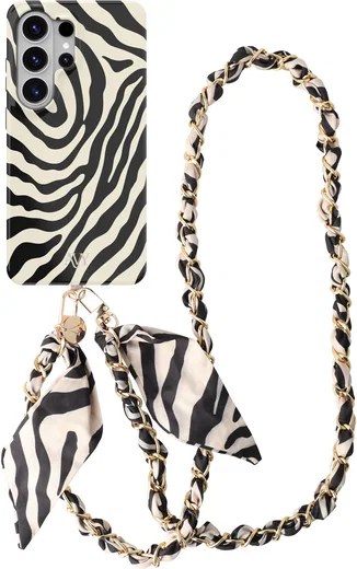 AVY Samsung Galaxy S26 Ultra MagSafe Hoesje met Koord (120CM) Serengeti Zebra afbeelding 1