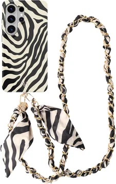 AVY Samsung Galaxy S26 Ultra MagSafe Hoesje met Koord (120CM) Serengeti Zebra