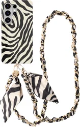 AVY Samsung Galaxy S26 Ultra MagSafe Hoesje met Koord (120CM) Serengeti Zebra afbeelding
