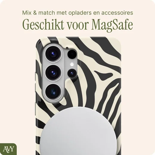 AVY Samsung Galaxy S26 Ultra MagSafe Hoesje met Koord (120CM) Serengeti Zebra afbeelding 7