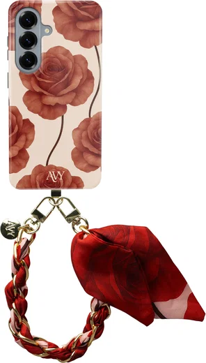 AVY Samsung Galaxy S26 Plus MagSafe Hoesje met Koord (32CM) Botanique Roses afbeelding 1