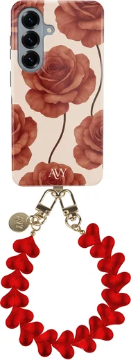 AVY Samsung Galaxy S26 Plus MagSafe Hoesje met Koord (30CM) Hearts & Roses afbeelding 1