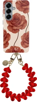 AVY Samsung Galaxy S26 Plus MagSafe Hoesje met Koord (30CM) Hearts & Roses