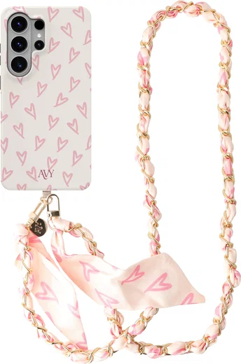AVY Samsung Galaxy S26 Ultra MagSafe Hoesje met Koord (120CM) Cupid Blush afbeelding 1