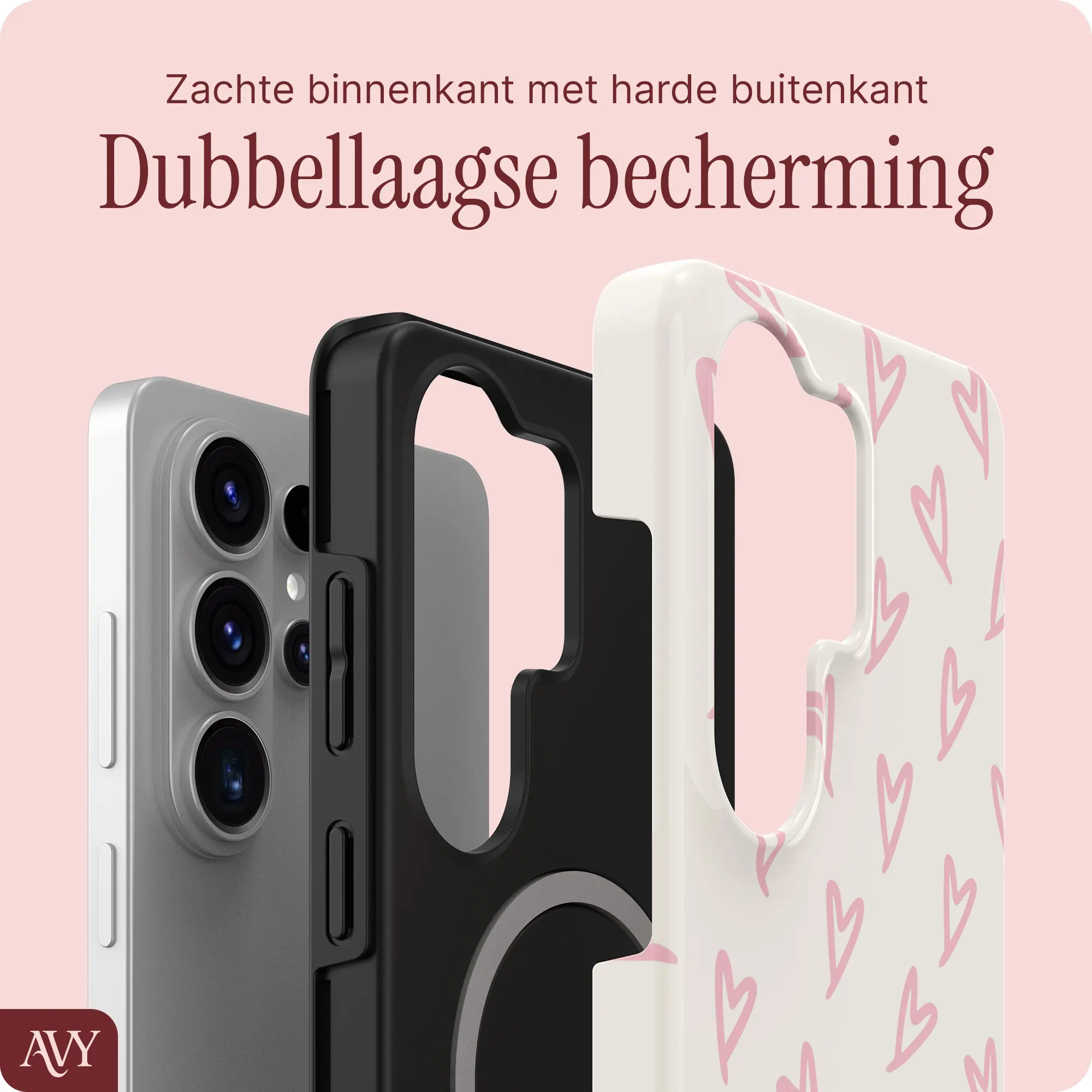 AVY Samsung Galaxy S26 Ultra MagSafe Hoesje met Koord (120CM) Cupid Blush afbeelding 5