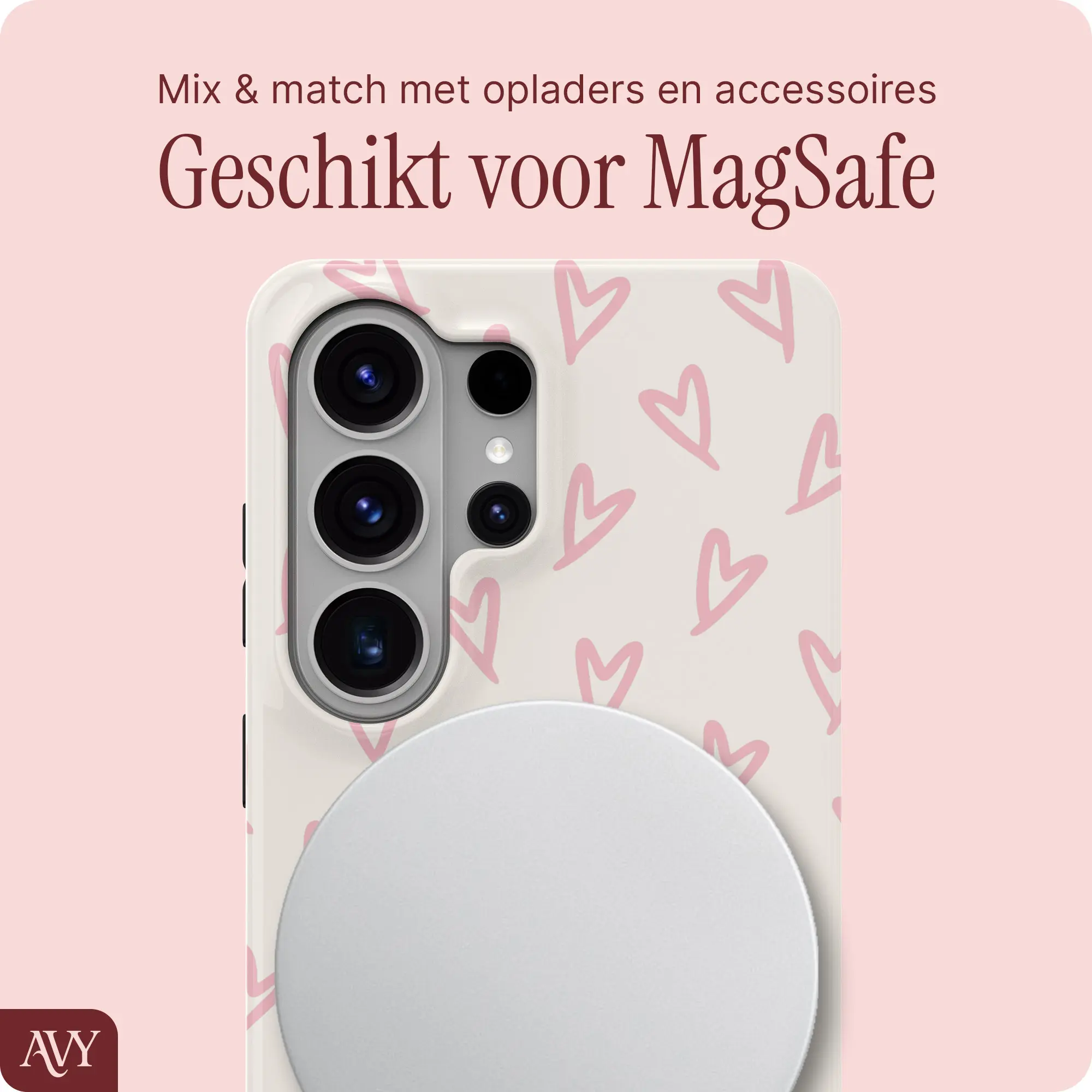 AVY Samsung Galaxy S26 Ultra MagSafe Hoesje met Koord (120CM) Cupid Blush afbeelding 7