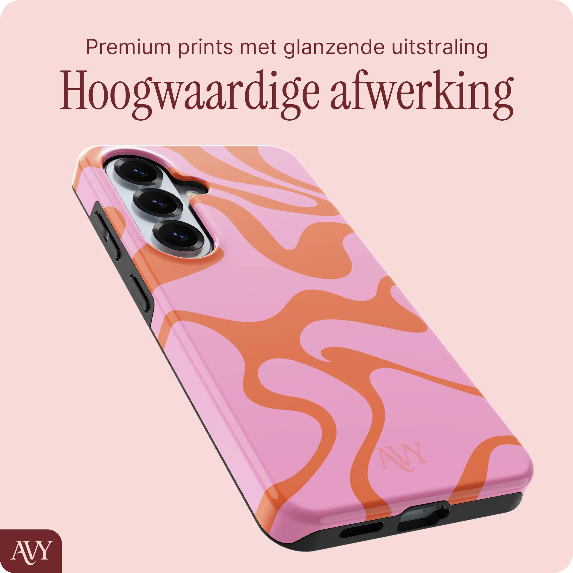 AVY Samsung Galaxy S26 MagSafe Hoesje met Koord (30CM) Rosé Hearts afbeelding 6
