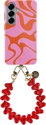 AVY Samsung Galaxy S26 MagSafe Hoesje met Koord (30CM) Rosé Hearts afbeelding