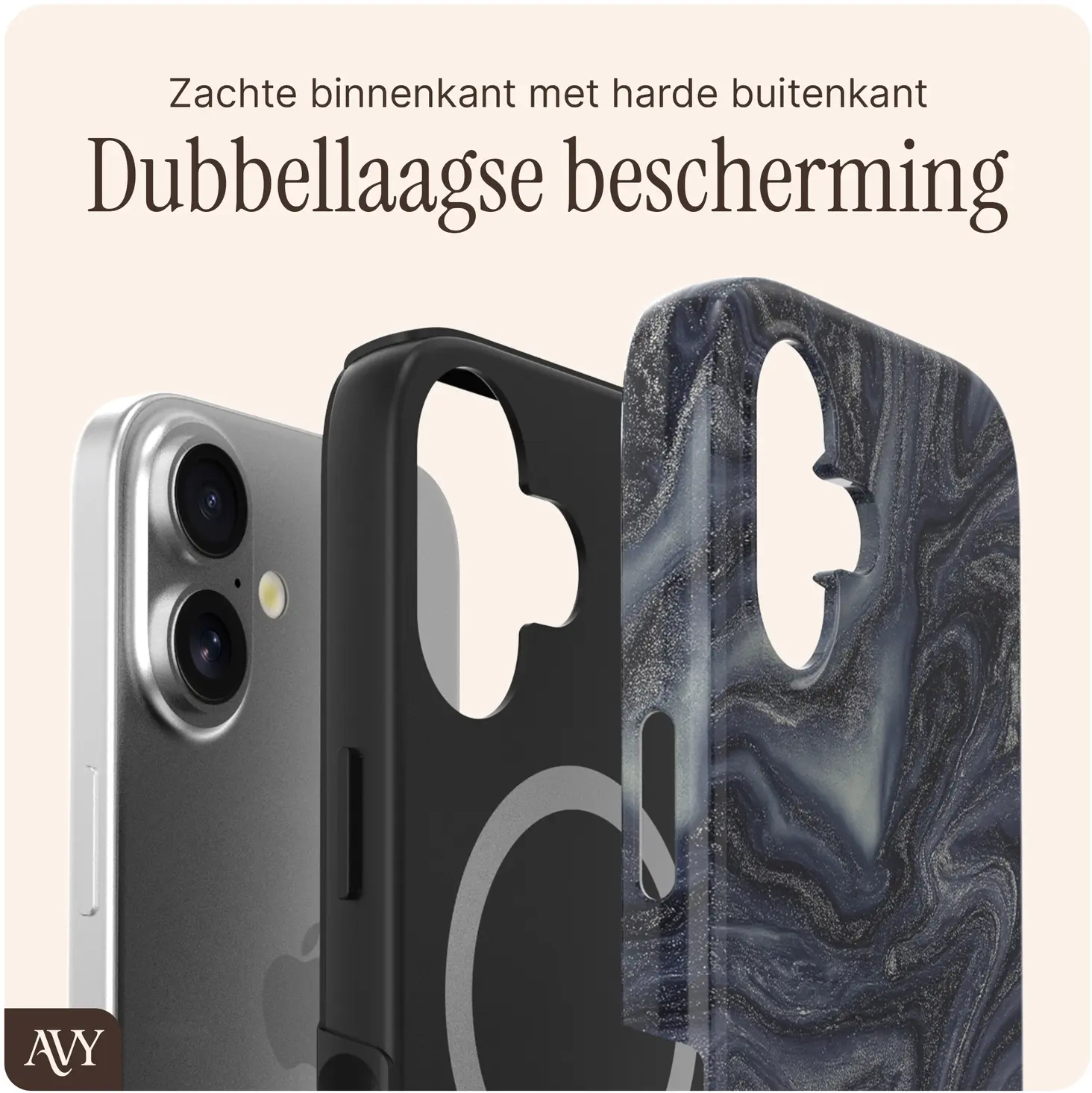 AVY Apple iPhone 17 MagSafe Hoesje met Koord (120CM) Obscura Blue afbeelding 6