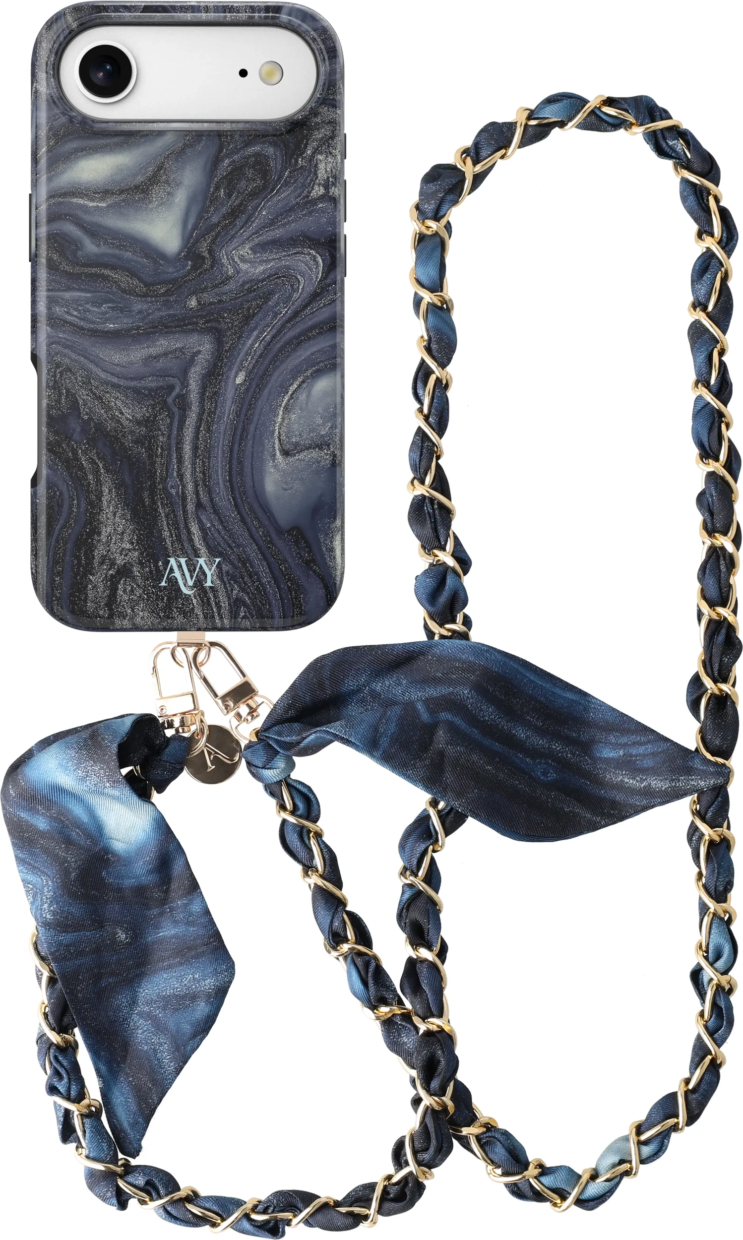 AVY Apple iPhone Air MagSafe Hoesje met Koord (120CM) Obscura Blue afbeelding 1