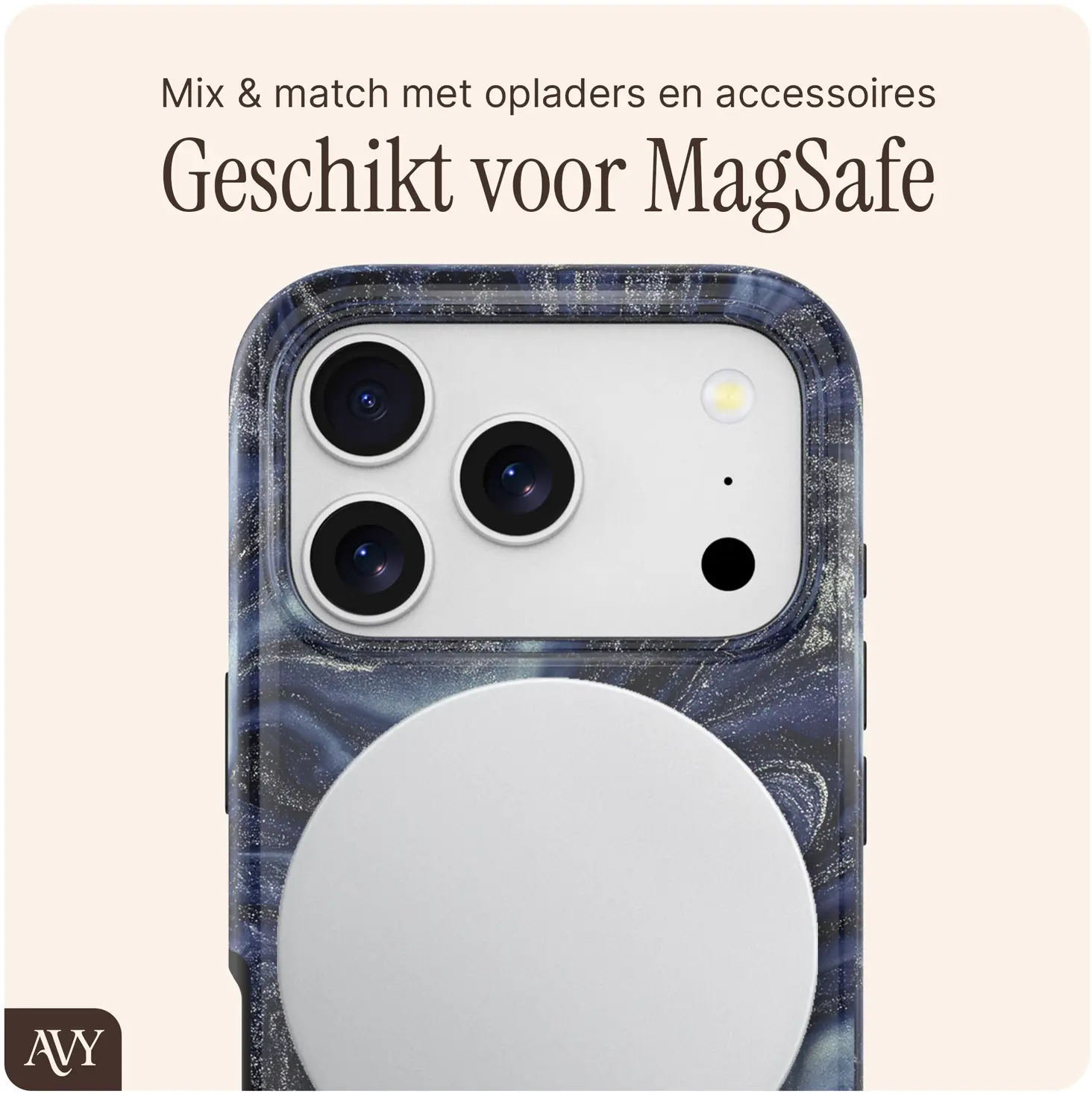AVY Apple iPhone 17 Pro MagSafe Hoesje met Koord (120CM) Obscura Blue afbeelding 8