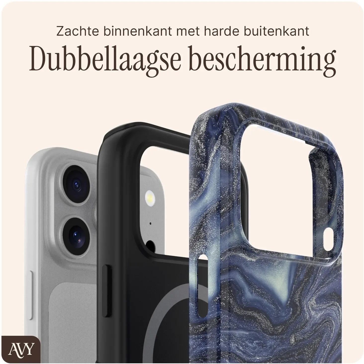 AVY Apple iPhone 17 Pro MagSafe Hoesje met Koord (120CM) Obscura Blue afbeelding 6