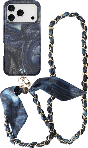 AVY Apple iPhone 17 Pro Max MagSafe Hoesje met Koord (120CM) Obscura Blue afbeelding 1