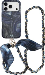 AVY Apple iPhone 17 Pro Max MagSafe Hoesje met Koord (120CM) Obscura Blue afbeelding