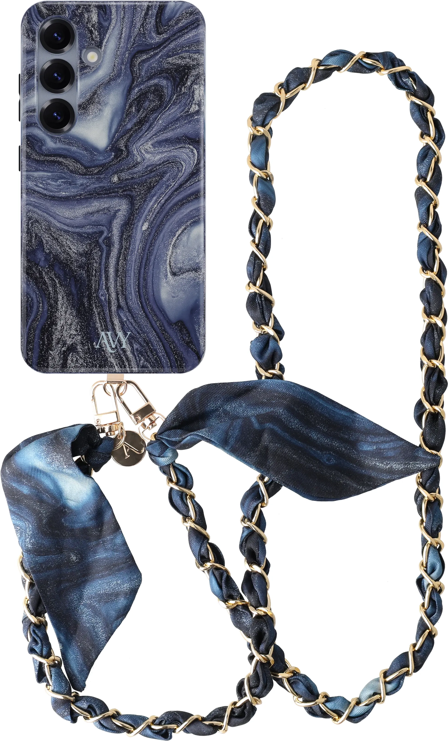 AVY Samsung Galaxy S25 MagSafe Hoesje met Koord (120CM) Obscura Blue afbeelding 1