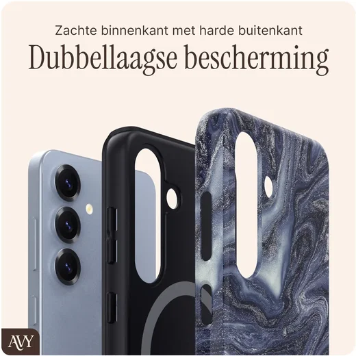 AVY Samsung Galaxy S25 MagSafe Hoesje met Koord (120CM) Obscura Blue afbeelding 5