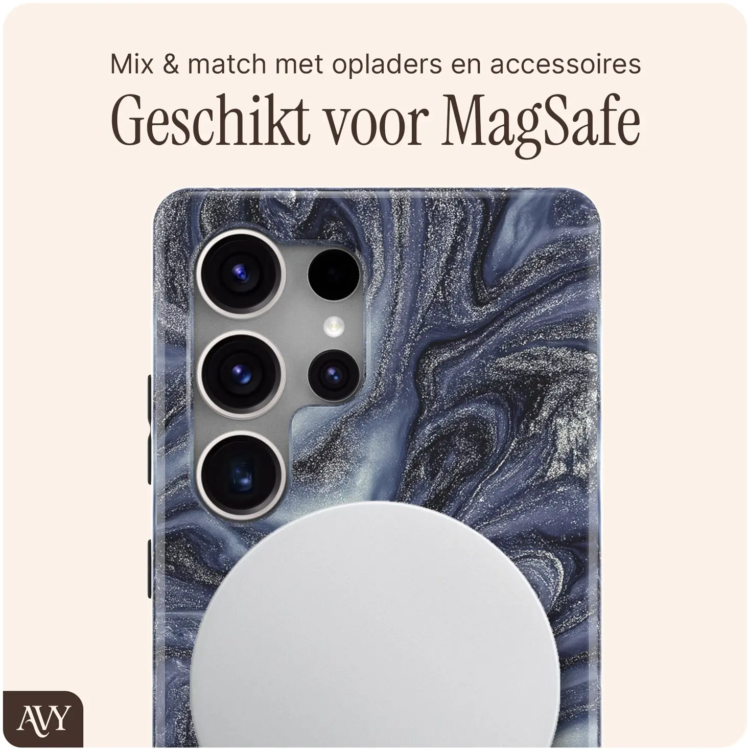 AVY Samsung Galaxy S25 Ultra MagSafe Hoesje met Koord (120CM) Obscura Blue afbeelding 7
