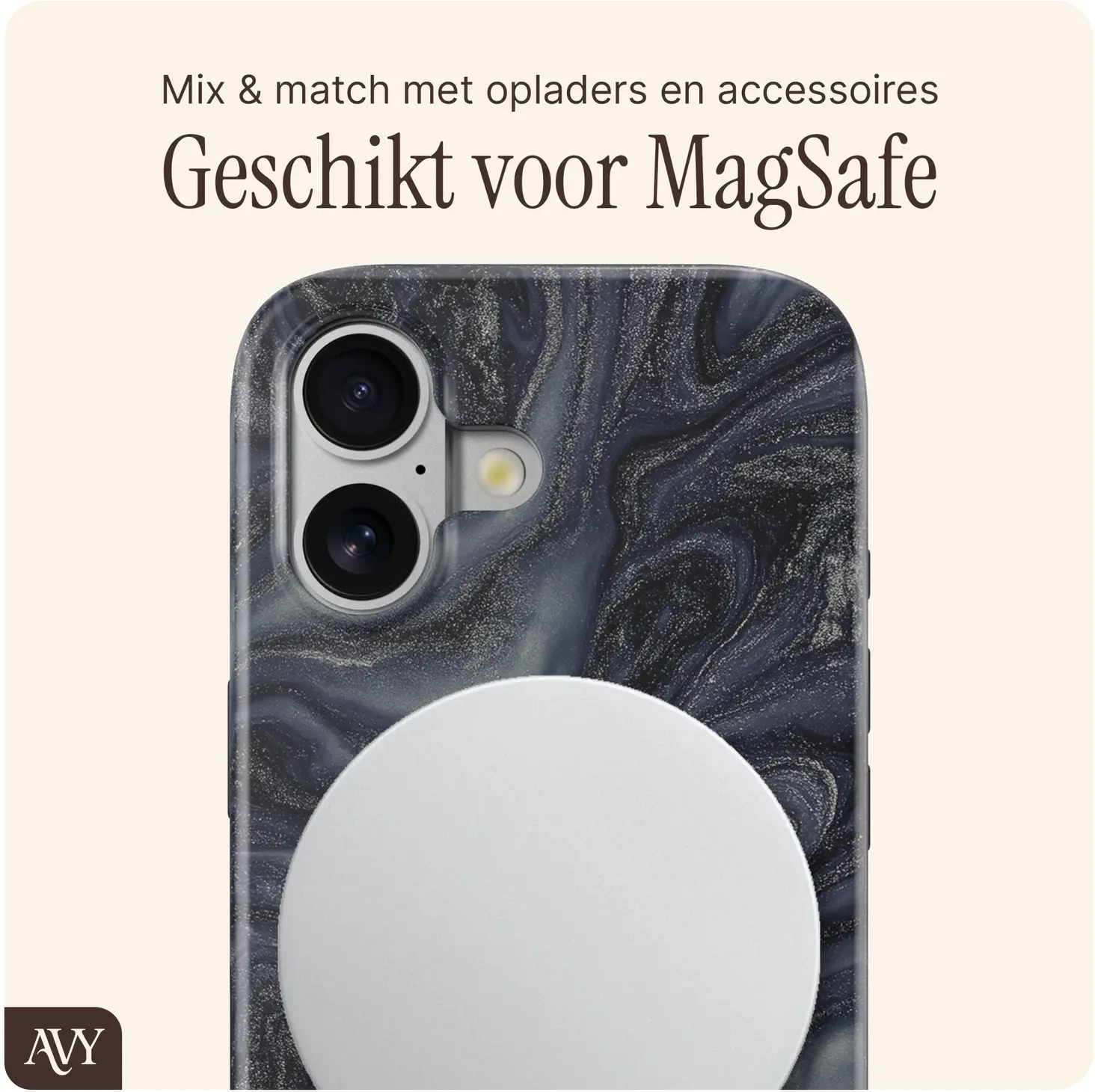 AVY Apple iPhone 16 MagSafe Hoesje met Koord (120CM) Obscura Blue afbeelding 8