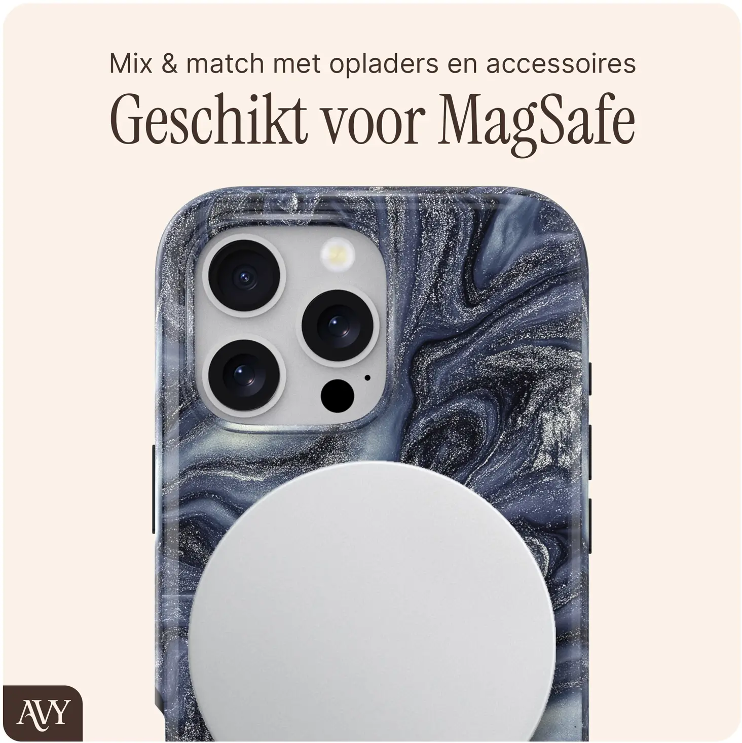 AVY Apple iPhone 16 Pro Max MagSafe Hoesje met Koord (120CM) Obscura Blue afbeelding 8