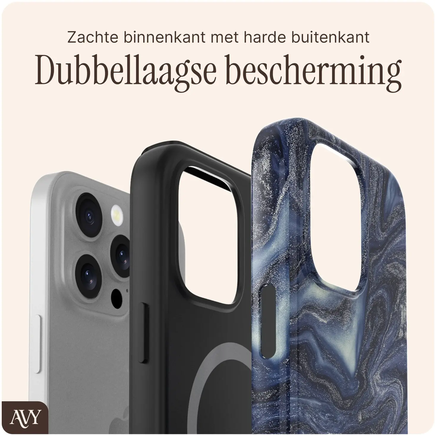 AVY Apple iPhone 16 Pro Max MagSafe Hoesje met Koord (120CM) Obscura Blue afbeelding 6