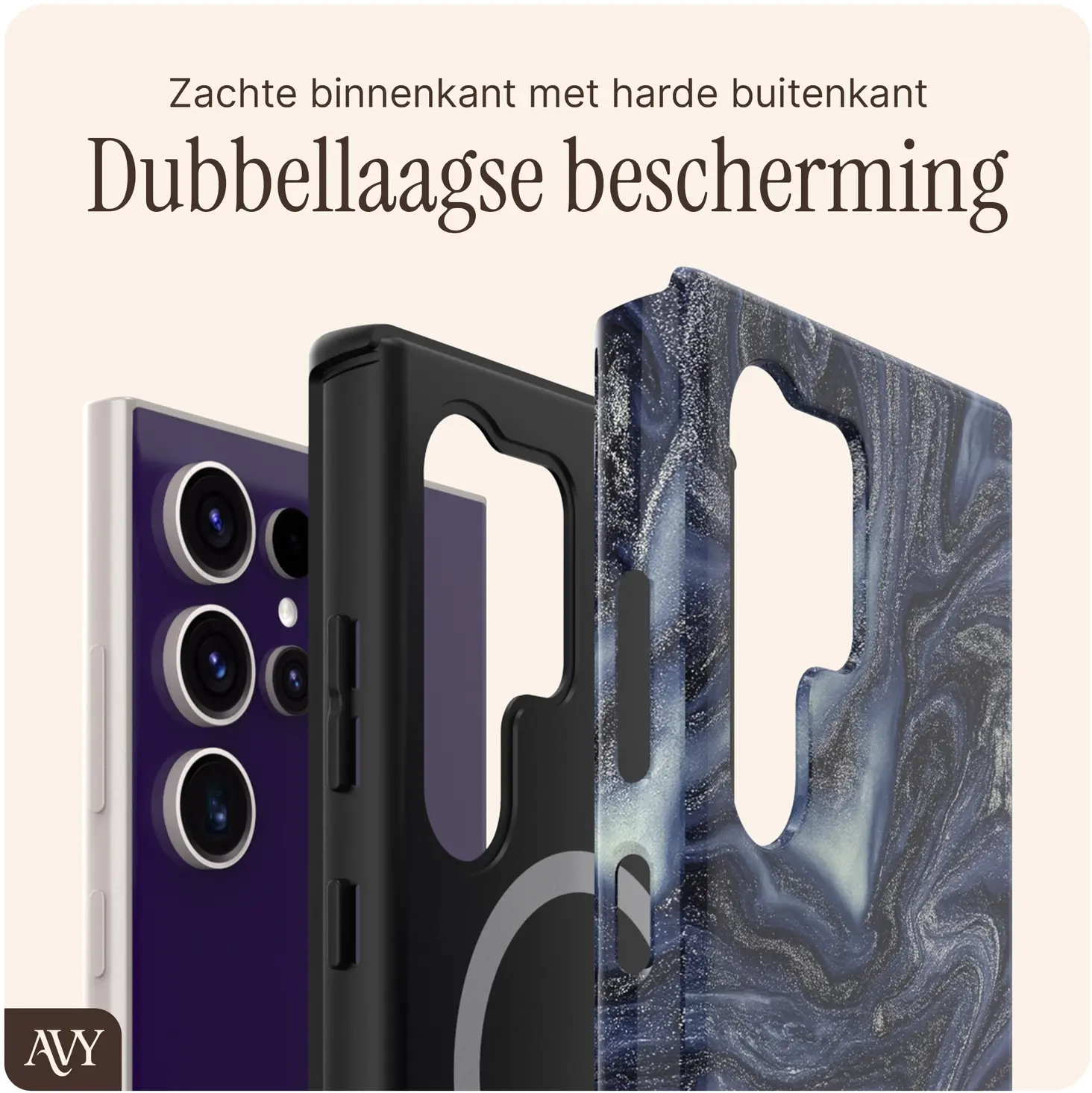 AVY Samsung Galaxy S24 Ultra MagSafe Hoesje met Koord (120CM) Obscura Blue afbeelding 5