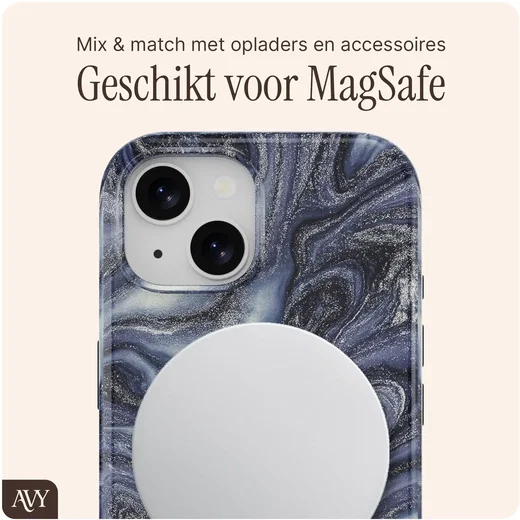 AVY Apple iPhone 15 MagSafe Hoesje met Koord (120CM) Obscura Blue afbeelding 8