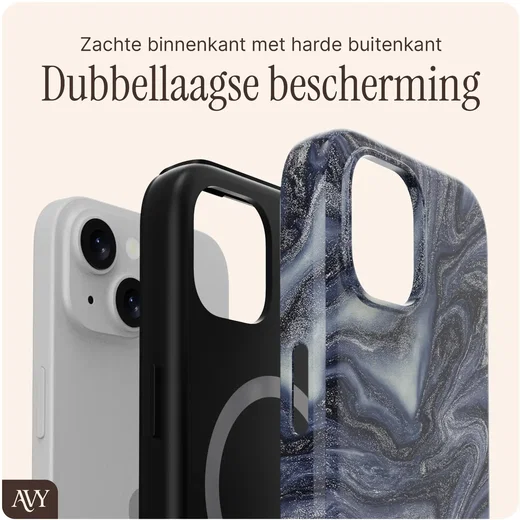 AVY Apple iPhone 14 / 13 MagSafe Hoesje met Koord (120CM) Obscura Blue afbeelding 5