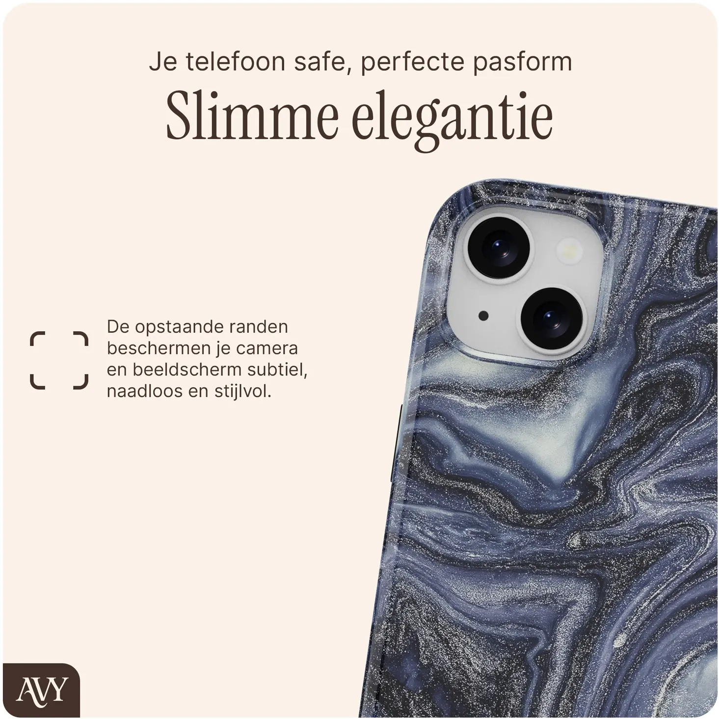AVY Apple iPhone 14 / 13 MagSafe Hoesje met Koord (120CM) Obscura Blue afbeelding 4