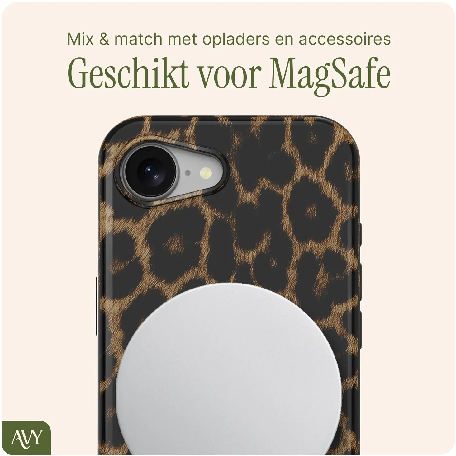 AVY Apple iPhone 17e / 16e MagSafe Hoesje met Koord (120CM) Panthera Chic afbeelding 8