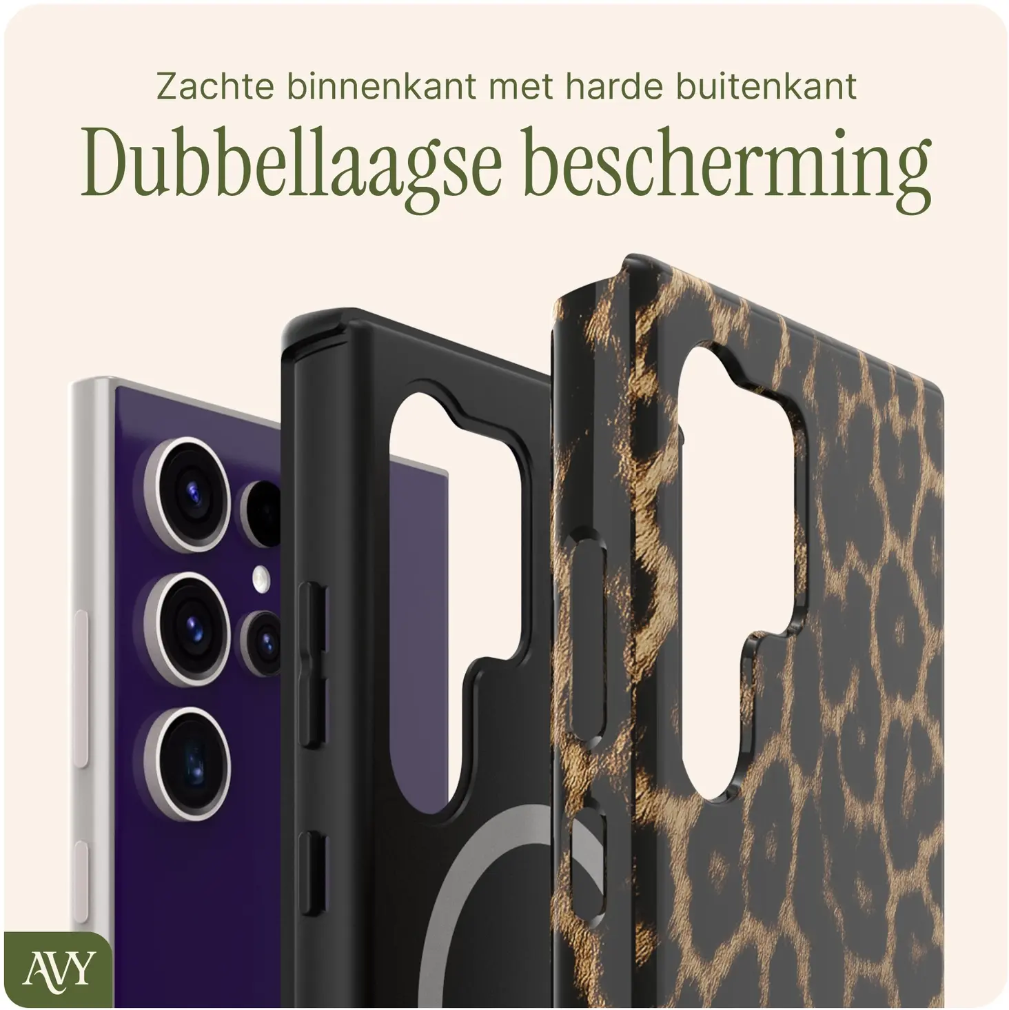 AVY Samsung Galaxy S24 Ultra MagSafe Hoesje met Koord (120CM) Panthera Chic afbeelding 6