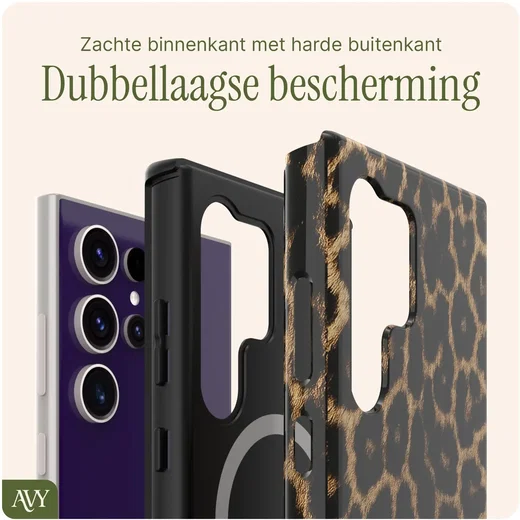 AVY Samsung Galaxy S24 Ultra MagSafe Hoesje met Koord (120CM) Panthera Chic afbeelding 6