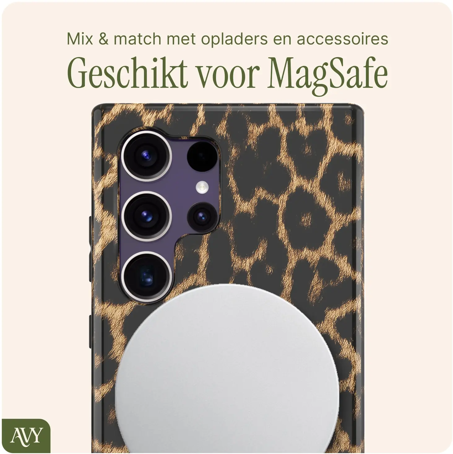 AVY Samsung Galaxy S24 Ultra MagSafe Hoesje met Koord (120CM) Panthera Chic afbeelding 8