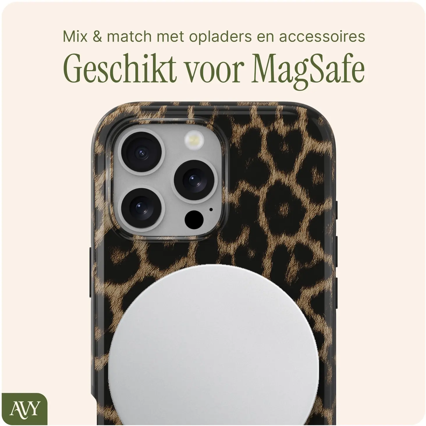 AVY Apple iPhone 15 Pro Max MagSafe Hoesje met Koord (120CM) Panthera Chic afbeelding 9
