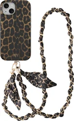 AVY Apple iPhone 14 / 13 MagSafe Hoesje met Koord (120CM) Panthera Chic afbeelding