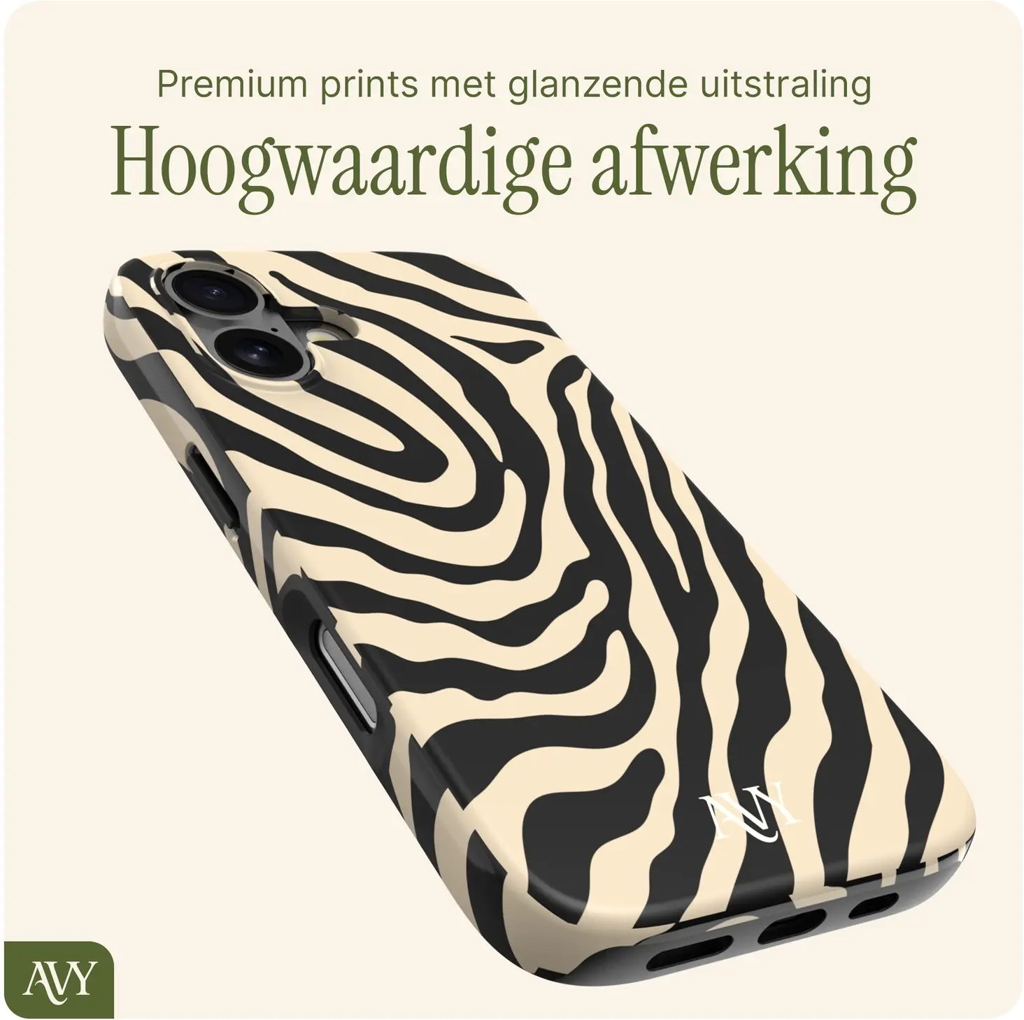 AVY Apple iPhone 17 MagSafe Hoesje met Koord (120CM) Serengeti Zebra afbeelding 7